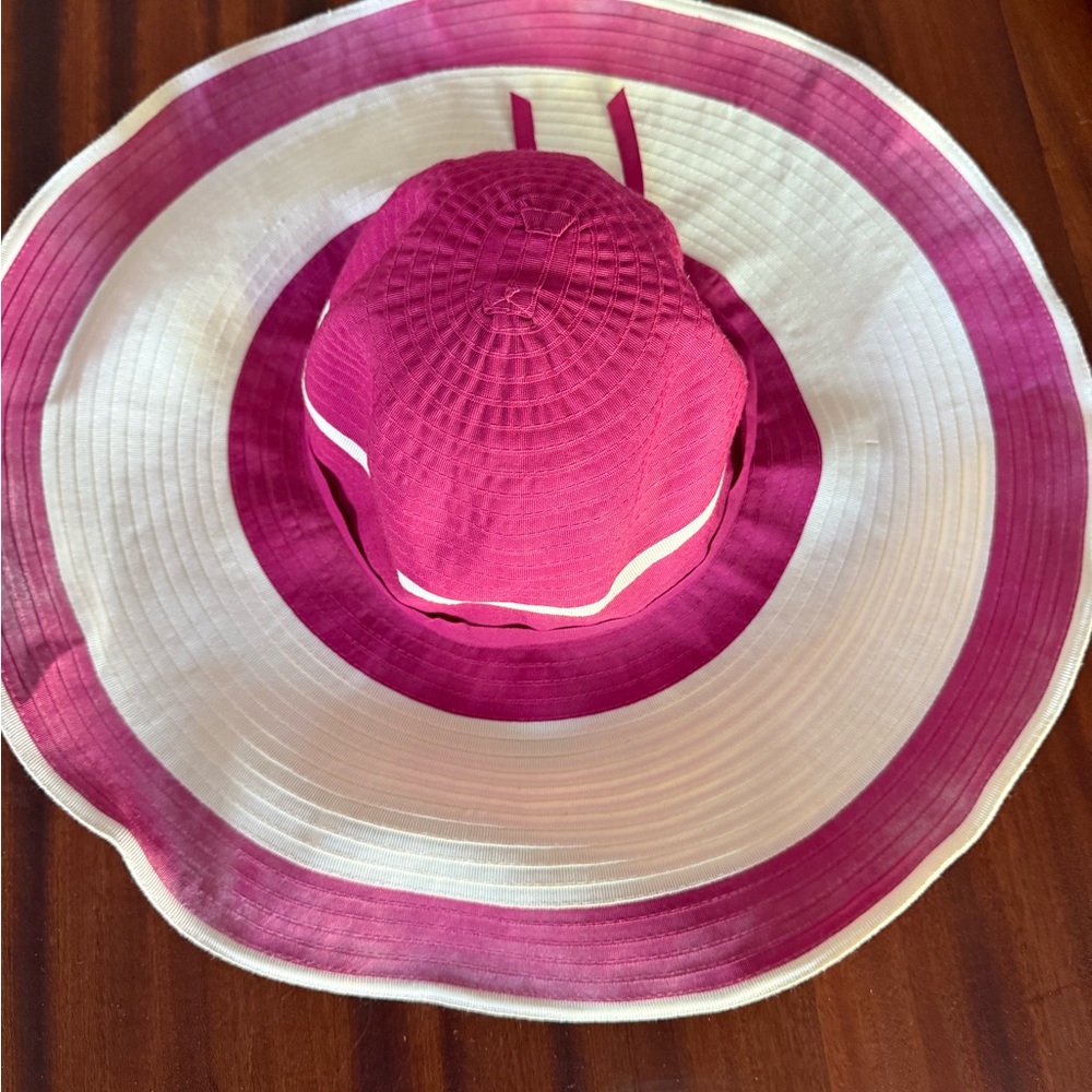 Sunday Afternoons Elegant Pink and White Women's Sun Hat